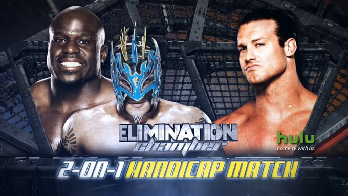 wrestle_hist's tweet photo. 2/12/2017
Apollo Crews & Kalisto defeated Dolph Ziggler in a 2-on-1 Handicap Match at Elimination Chamber from the Talking Stick Resort Arena in Phoenix, Arizona.
#WWE #EliminationChamber #ApolloCrews #Kalisto #DolphZiggler #HandicapMatch https://t.co/79pTxVKYWt