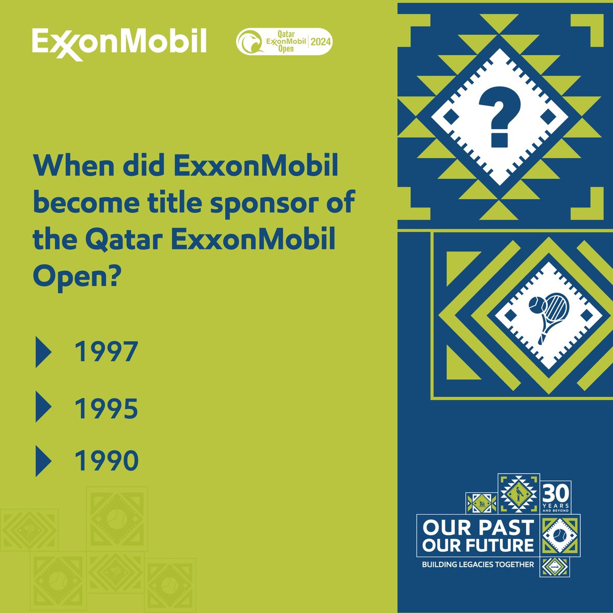exxonmobil_qa's tweet photo. إليكم السؤال الرابع! #شراكة_تبني_إرثاً #30عاماً_ونمضي_قدماً

Here’s Question number 4 #OurPastOurFuture #BuildingLegaciesTogether #30AndBeyond https://t.co/LP4ONK3A4K