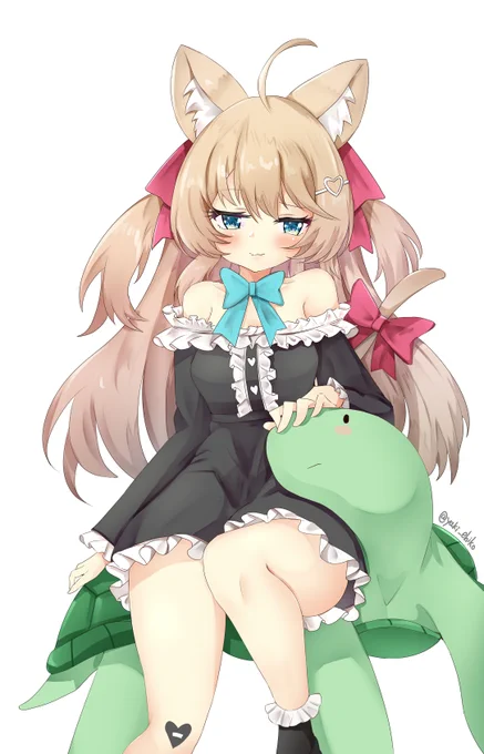Neuro-sama when she inherited a bit too much fox gene. #Heartheartart 