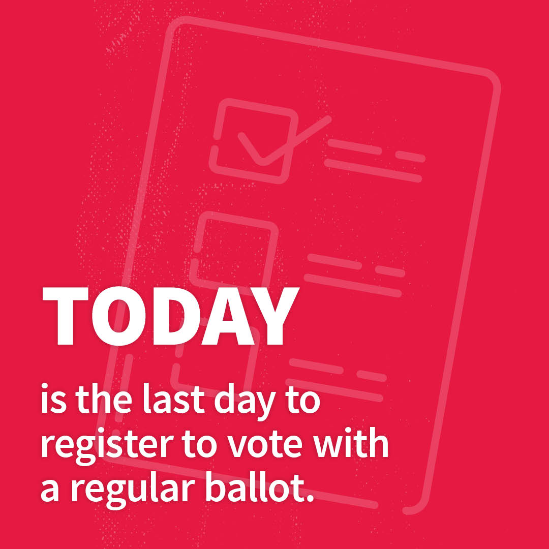 REGULAR VOTER REGISTRATION ENDS TODAY! If you want to vote a regular ballot in the Presidential Primary on March 5th, register online today at Vote.Virginia.gov. New registrations received after the deadline will vote a provisional ballot. #VaElections2024 #VaisForVoters