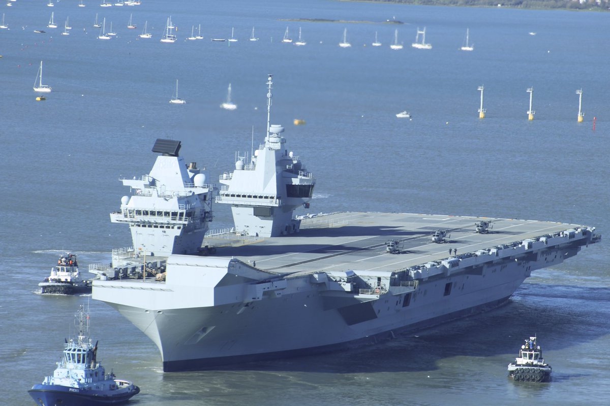 CorbenJake's tweet photo. 👋And she’s off !!! @HMSPWLS departs from Portsmouth this afternoon @NavyLookout @WarshipCam @BBCSouthNews @PA @FredsDotW @NATO @HMNBPortsmouth @CdreJohnVoyce #SteadfastDefender24 #RO9 #aircraftcarrier https://t.co/haDLxgYyLR