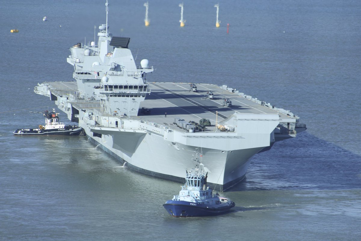 CorbenJake's tweet photo. 👋And she’s off !!! @HMSPWLS departs from Portsmouth this afternoon @NavyLookout @WarshipCam @BBCSouthNews @PA @FredsDotW @NATO @HMNBPortsmouth @CdreJohnVoyce #SteadfastDefender24 #RO9 #aircraftcarrier https://t.co/haDLxgYyLR