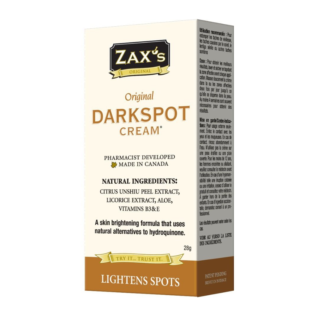 Those bothersome dark spots don't stand a chance when it comes to Zax's Original Dark Spot Cream. Thank you, Tammy, for sharing your experience with us! 💗

Get it now at select Shoppers Drug Mart locations in the skincare section or on our website.

zaxsoriginal.com/products/dark-…