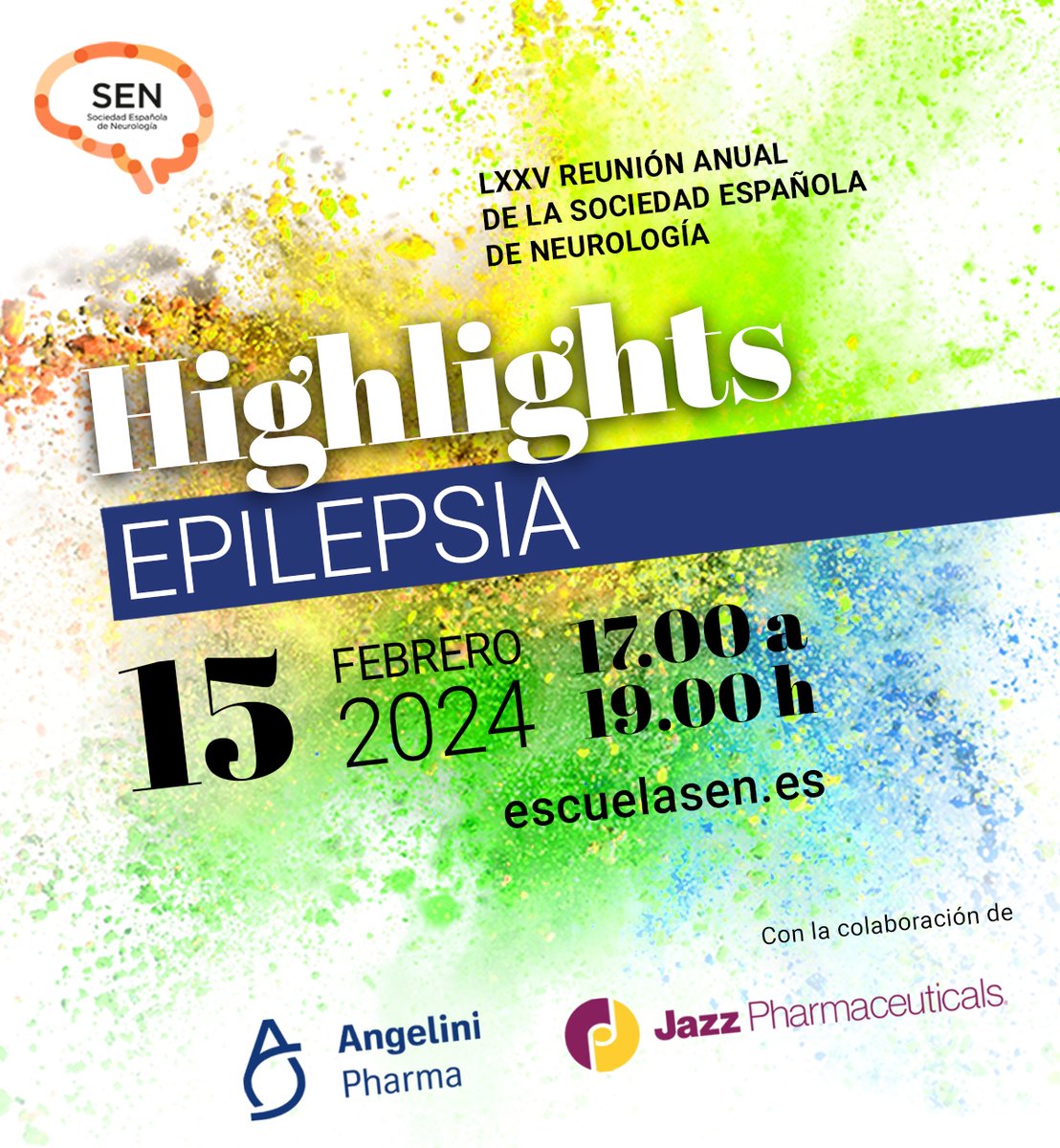SenProyectos's tweet photo. Este jueves 15 de febrero a las 17.00h(CET), emitimos el seminario web #highlightsSEN de #epilepsia.
Gratis para profesionales sanitarios desde este enlace:
https://t.co/rvHQwYi3RK
Colaboran @AngeliniFarmaES @JazzPharma https://t.co/dC2PtKBi1U