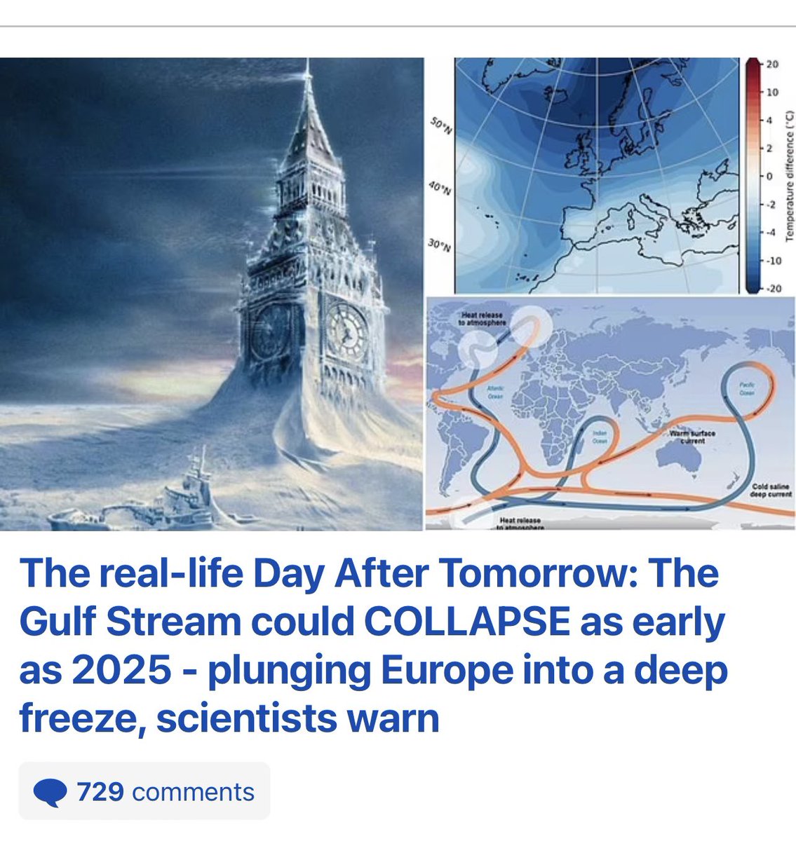 The day has come when the Daily Mail  is reporting climate change more accurately (on one story) than the BBC who have not even reported this story, despite it being real, and being the number one lead story on CNN on Friday <a href="/deborahturness/">Deborah Turness</a> The BBC seems absolutely unwilling to