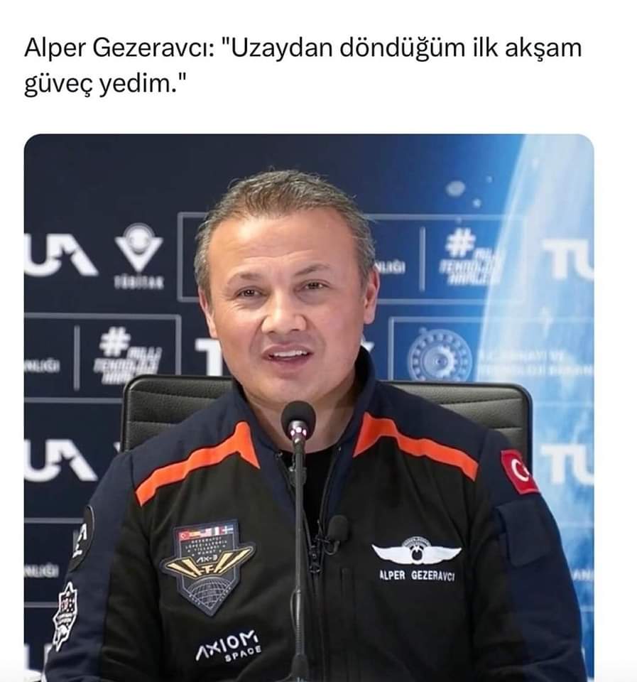 Yediğin içtiğin senin olsun, gezdiğini gördüğünü anlat. Yav uzaya çıkmış adamsın, hala güveç diyon. Vizyona bak. 🤣😍