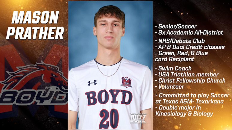 McKISDAth's tweet photo. Congratulations to @BoydSoccerR2L athlete Mason Prather on being named the Dennis Baker State Farm Scholar-Athlete of the Week! https://t.co/NNkXBU4EJY https://t.co/RkjeHFDyvb