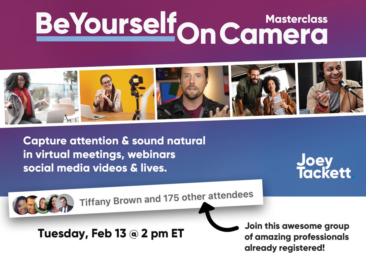 Speaking with confidence on camera is essential to… everything. I’m going to teach you how to work with your unique style and hack your fear so you can woo people in your next Zoom or social video.

us02web.zoom.us/meeting/regist…