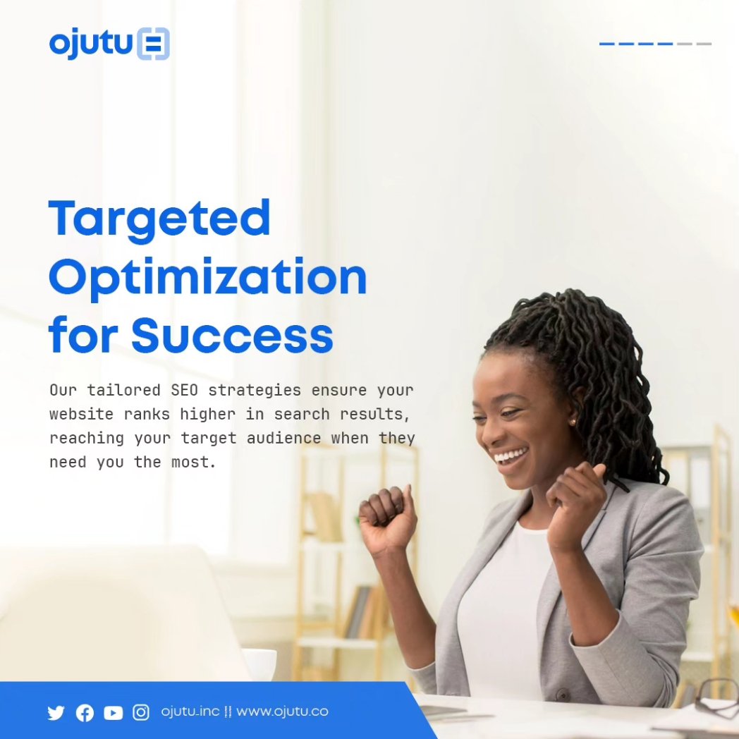 Ojutu_Inc's tweet photo. Master the digital landscape with Ojutu's expert SEO strategies! Unlock your online potential, stand out from the crowd, and stay ahead of the competition. Let's navigate the digital world together! #DigitalMarketing
#SEOExpertise
#OnlineSuccess
#BoostVisibility
#Ojutu https://t.co/D6j3TnBCYe