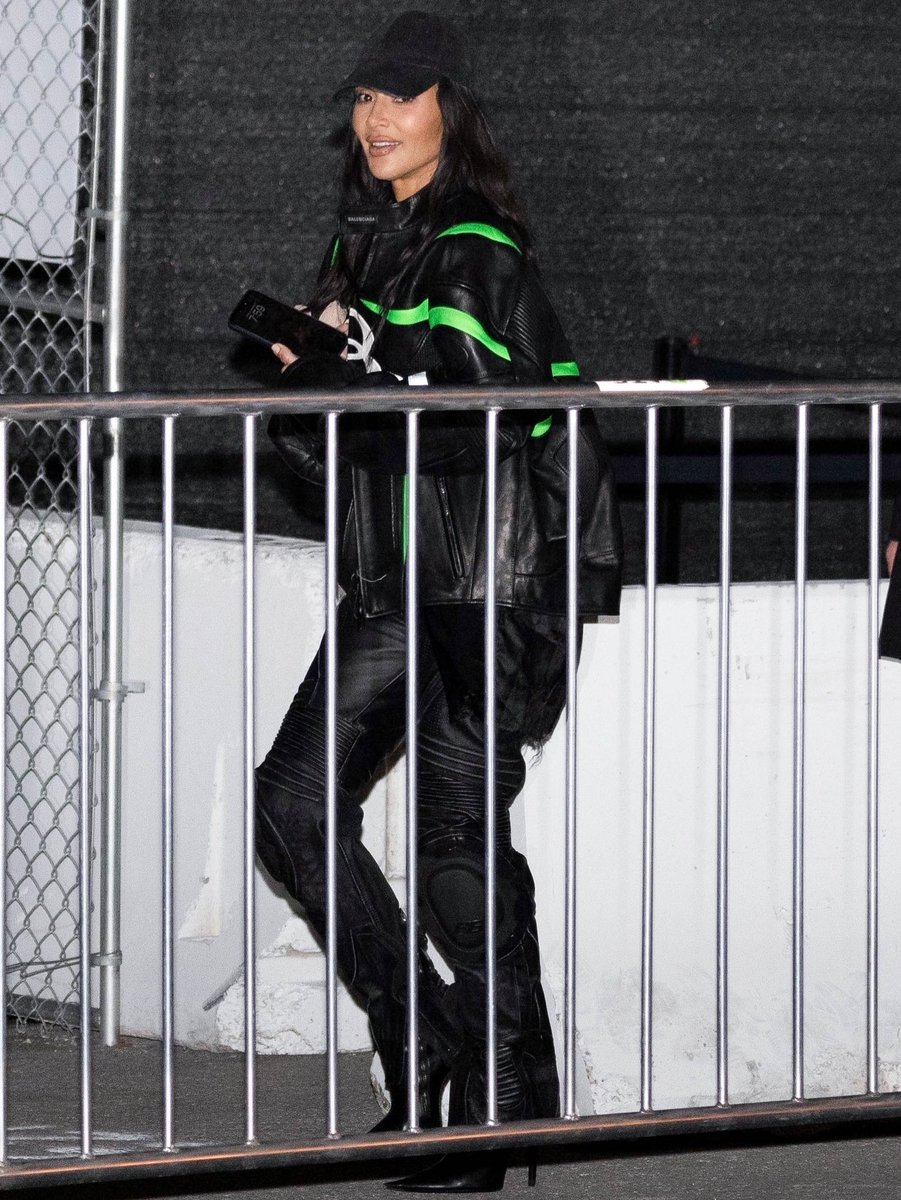 Kim leaving the 2024 Super Bowl in Las Vegas. (February 11)