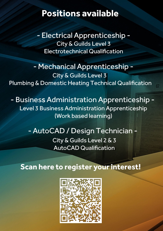 We are hiring! Take a look below and scan the QR Code to find out more and register your interest!