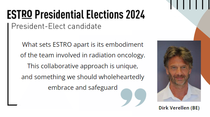 ESTRO_RT's tweet photo. Meet Dirk Verellen, a candidate for ESTRO Presidency, as he shares his journey, visions for Radiation Oncology, and commitment to ESTRO. Discover more in our exclusive interview:
👉 https://t.co/zT7qYyI7aq
📆 Voting opens on 19 Feb: https://t.co/yHyxFZz7V8 https://t.co/irXJmGPCWw