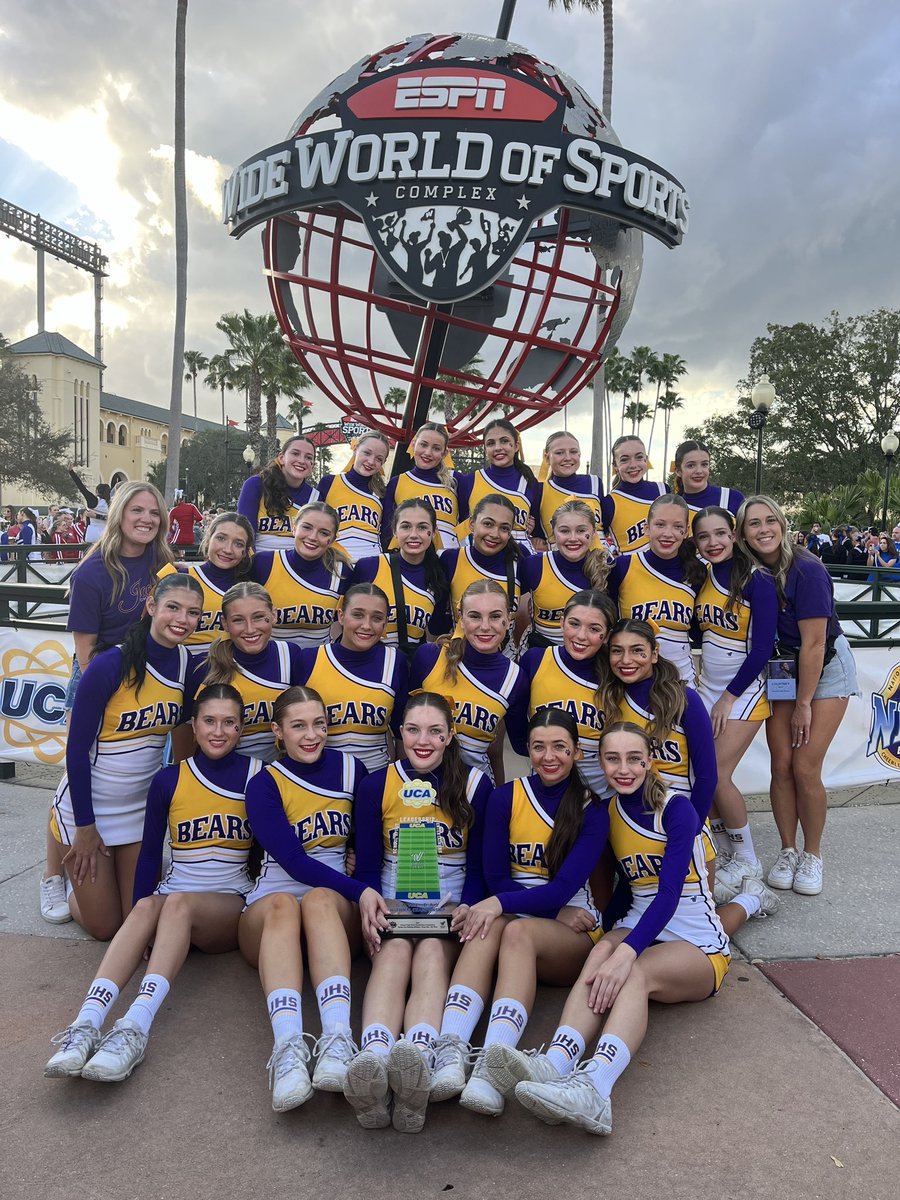 jacksonhscheer's tweet photo. Excited to announce your JHS
Cheerleaders are 4th in the NATION in the Varsity Non Building D1 Game Day division! 
PROUD TO BE A POLAR BEAR 💜🐻‍❄️ https://t.co/1kQfzL05Y3