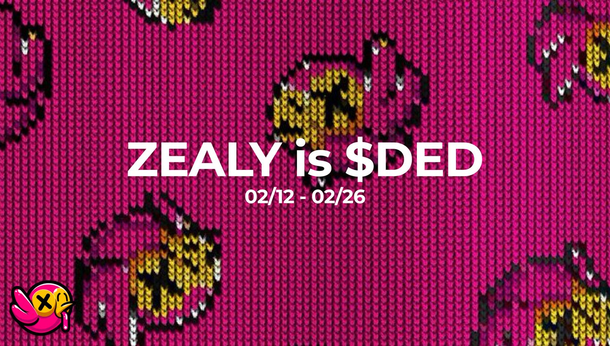 1/ BREAKING: @zealy_io is $DED! Hop in to explore our Zealy community, and pledge yourself to $DED! Over 4000 DOT in rewards across 3 stages! Phase $DED is LIVE - Reward Pool: 1.400 DOT 📅 Duration: 02/12 - 02/26 (3pm CET) Join now at: zealy.io/c/notyourdotno…