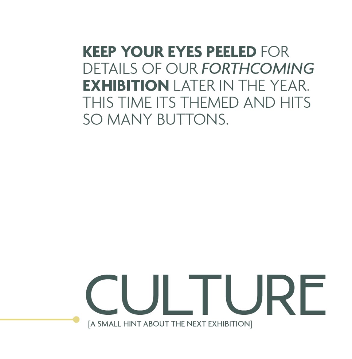 So excited about this….🫣☺️ #keepyoureyespeeled #newexhibition