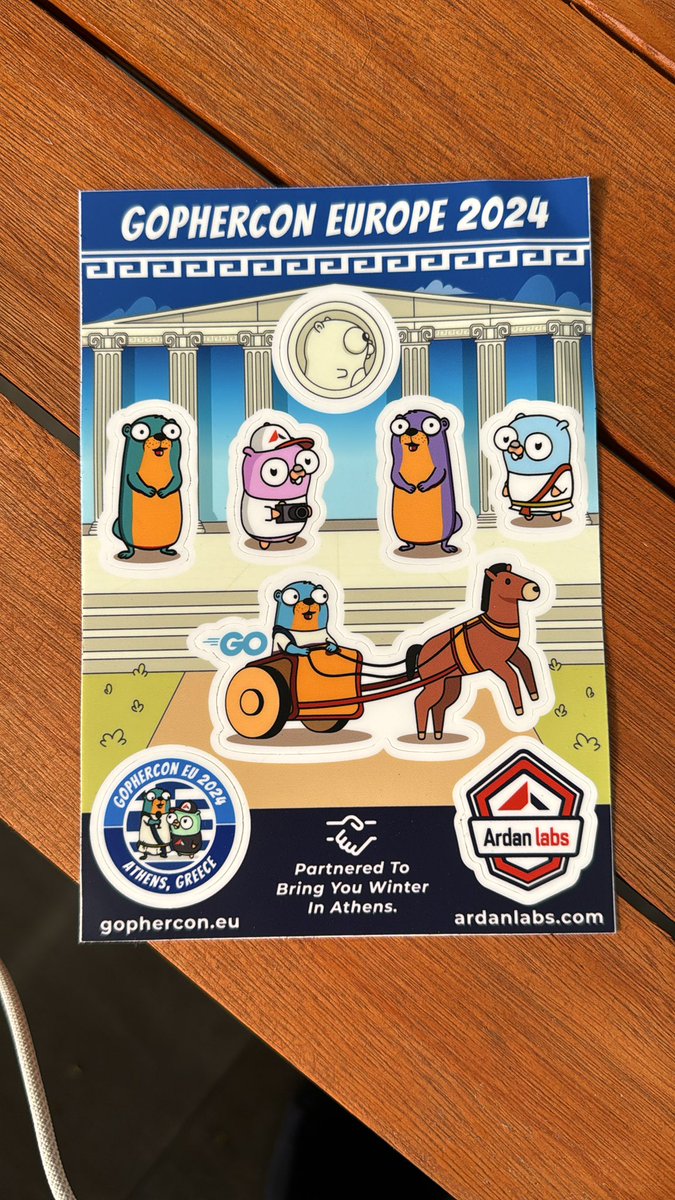 Look at the cool sticker sheet @ErickZelaya put together for @gopherconeu in Athens.