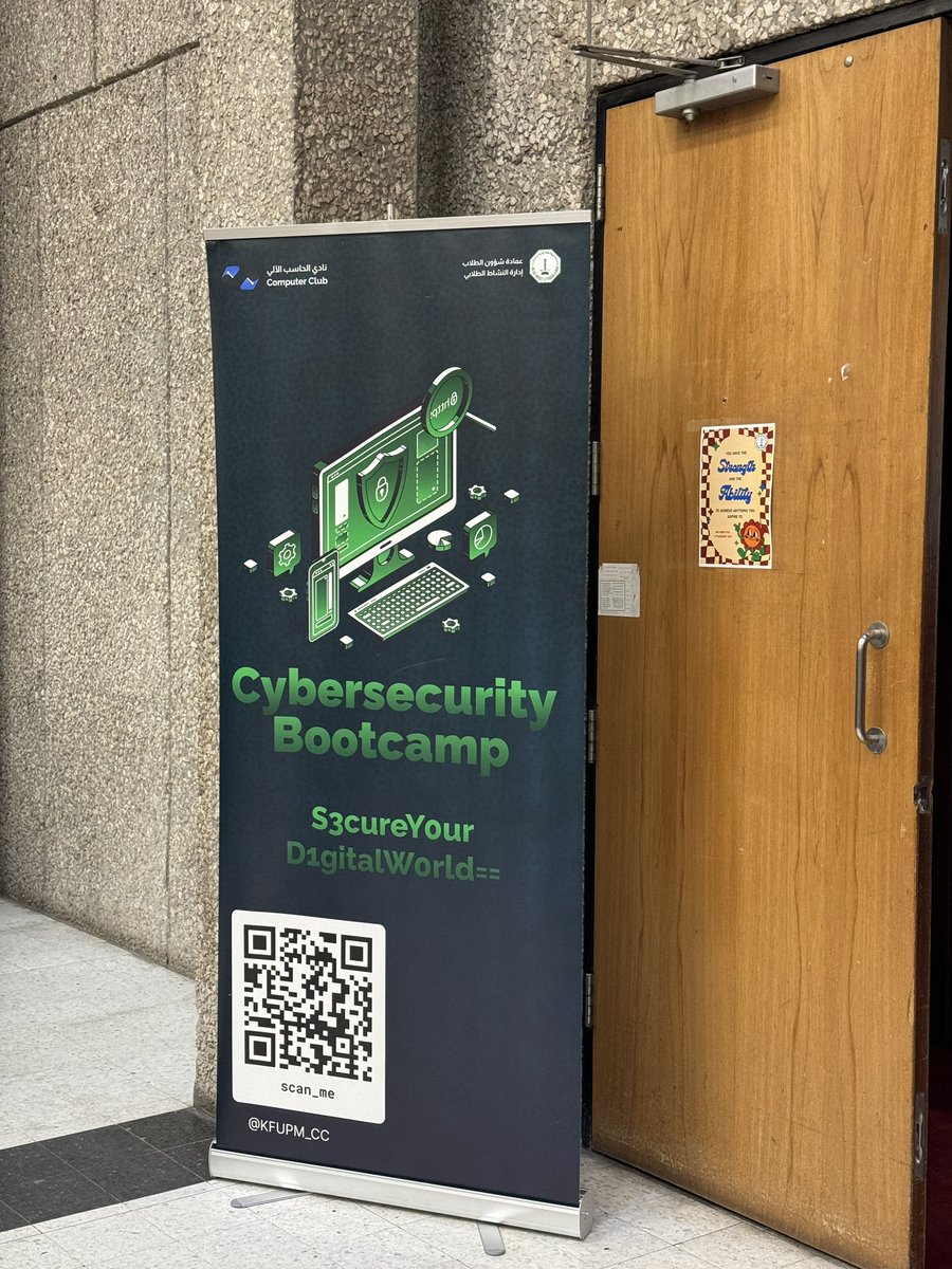 بالأمس انتهينا من اول ايام معسكر الامن السيبراني💪🏻🔥

عرّفنا المجال للمشاركين واستعرضنا اهم المفاهيم واشهر الهجمات وبعض مسميّات المجال في سوق العمل 💼

ونستكمل اليوم مع المقدمة التقنية👨🏻‍💻

نشوفكم هناك🫡💙
#KFUPM
#KFUPM_CC
#CyberSecurity_KFUPM