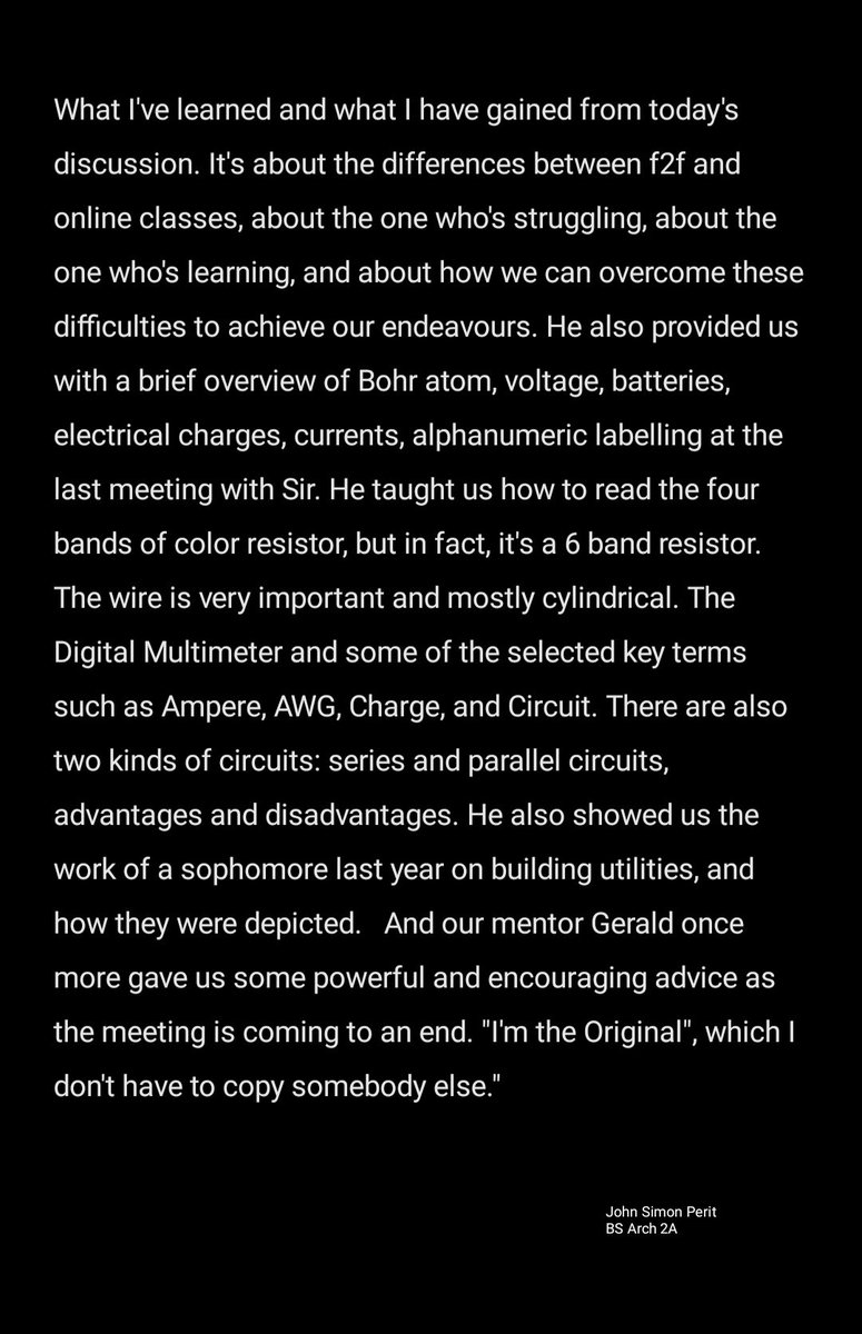 perit8187's tweet photo. Perit, John Simon T.
BS Arch 2A

Building Utilities (AR 245) 
Recitation no. 4

#BSArch2A https://t.co/l4ggNwTn4l