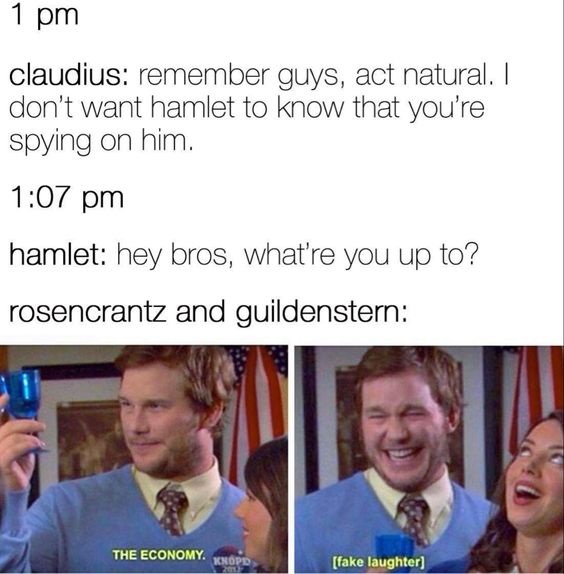 #MemeMonday coming in hot! 🔥 Celebrate today with the Rosencrantz to your Guildenstern, the Taylor to your Travis, the Usher to your Justin Bie- oh wait 😭 👬 #shakespearememe #shakespeare