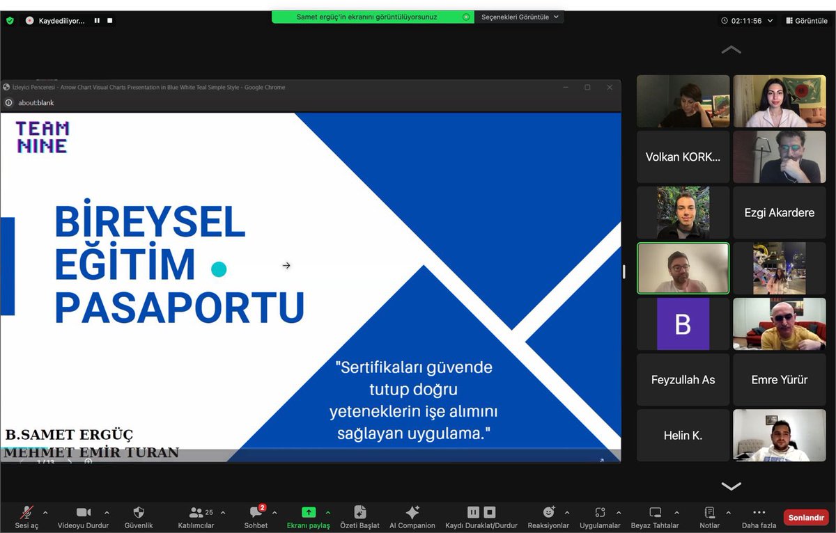 Bireysel Eğitim Pasaportu projesinin amacı sertifikaları güvende tutup doğru yeteneklerin işe alımını sağlama. Öğrenciyi, eğitimciyi ve işvereni aynı çatı altında tutuyor. <a href="/sameterguc_/">Samet Ergüç</a>  ve Mehmet Emir Turan’a emekleri için teşekkür ediyoruz🚀✨🥳