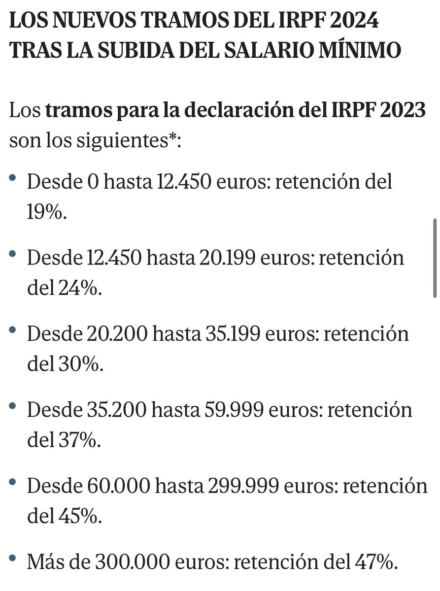 El gobierno roba 1€ de cada 3€ que usted gana por encima de 20k € y no deflacta esos salarios a pesar de que por impuestos indirectos el estado ganó más de 8k millones € extra debido a la inflación que ellos crean deliberadamente.

Nadie le empobrece más q la mafia estatal.