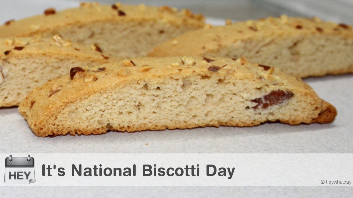 HeyWhatDay's tweet photo. It's National Biscotti Day!
#NationalBiscottiDay #BiscottiDay #Biscotti https://t.co/ohLI5u9khd