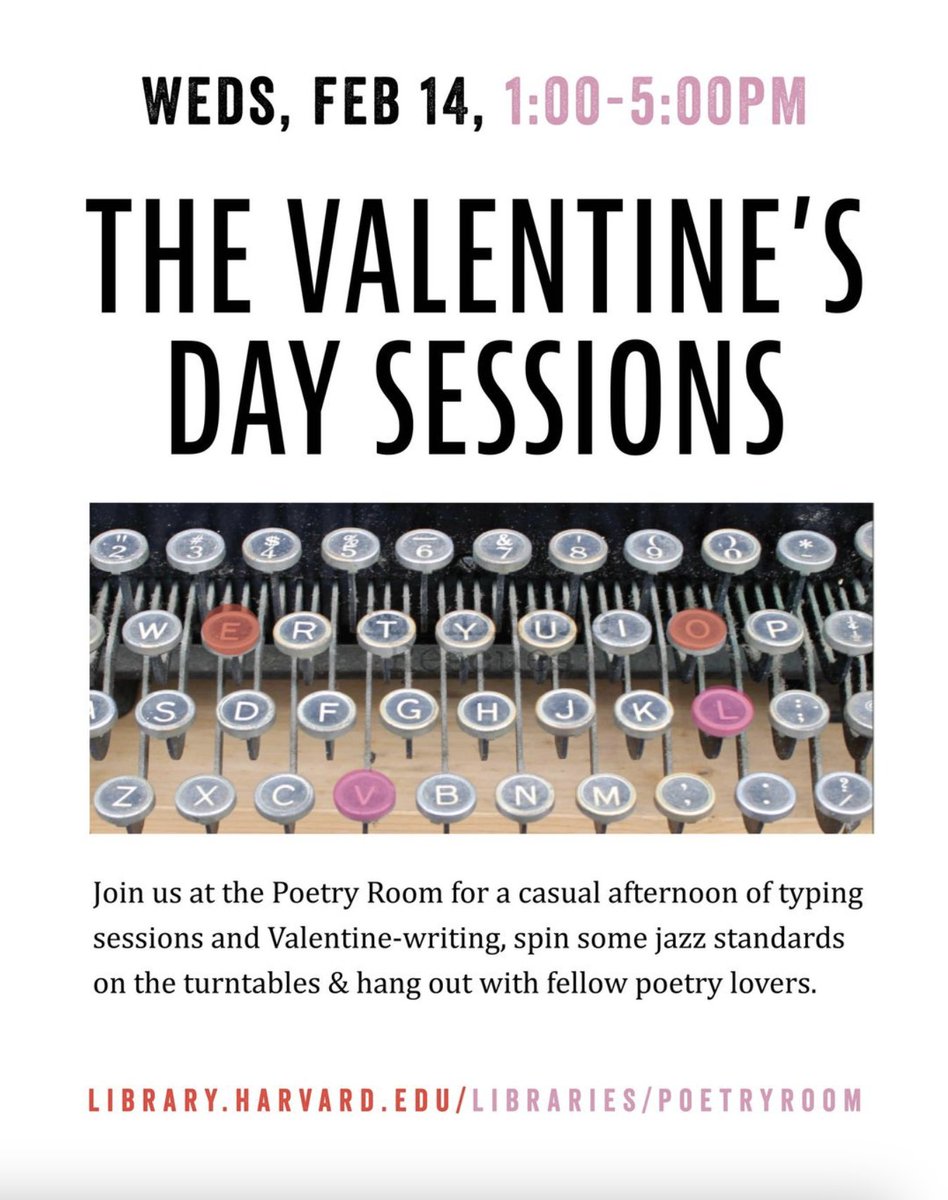 Join us on Wednesday, February 14, stop by anytime from 1:00-5:00pm. For more info, visit us at: libcal.library.harvard.edu/event/12023689