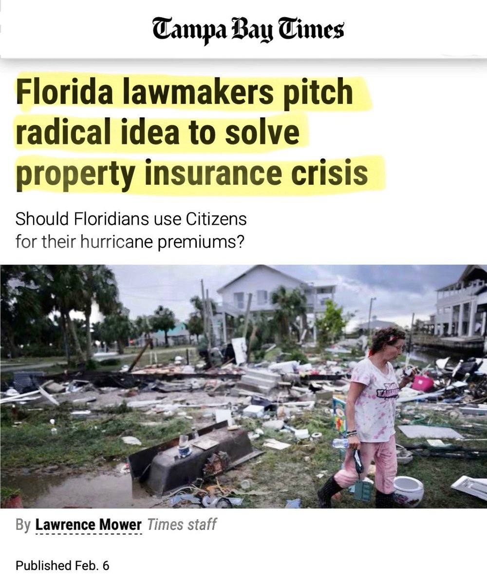What Florida needs is MORE radical ideas to solve real problems, like property insurance. I applaud @RepCassel and @SpencerRoachFL for their great bipartisan work here! They are really on to something— more of this please!! 👏👏