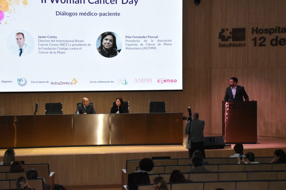 →A continuación, el 2º #WomanCancerDay ha acogido la mesa ‘Diálogos médico-paciente’ con @LuisPaz_Ares del #HU12deOctubre; y @Pilar_aldebaran, presidenta @CMMetastasico 

#WomanCancerDay #WomanCancerDay2024