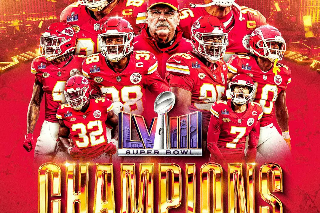 jairovargasf's tweet photo. Kansas City Chiefs Campeones del Super Bowl LVIII en las Vegas.#lasvegas #nevada @chiefs @nfl @superbowl #superbowllviiii #allegiantstadium #fansnfl 😃🏆🏈🎥🌎. https://t.co/VrEI80fTtV