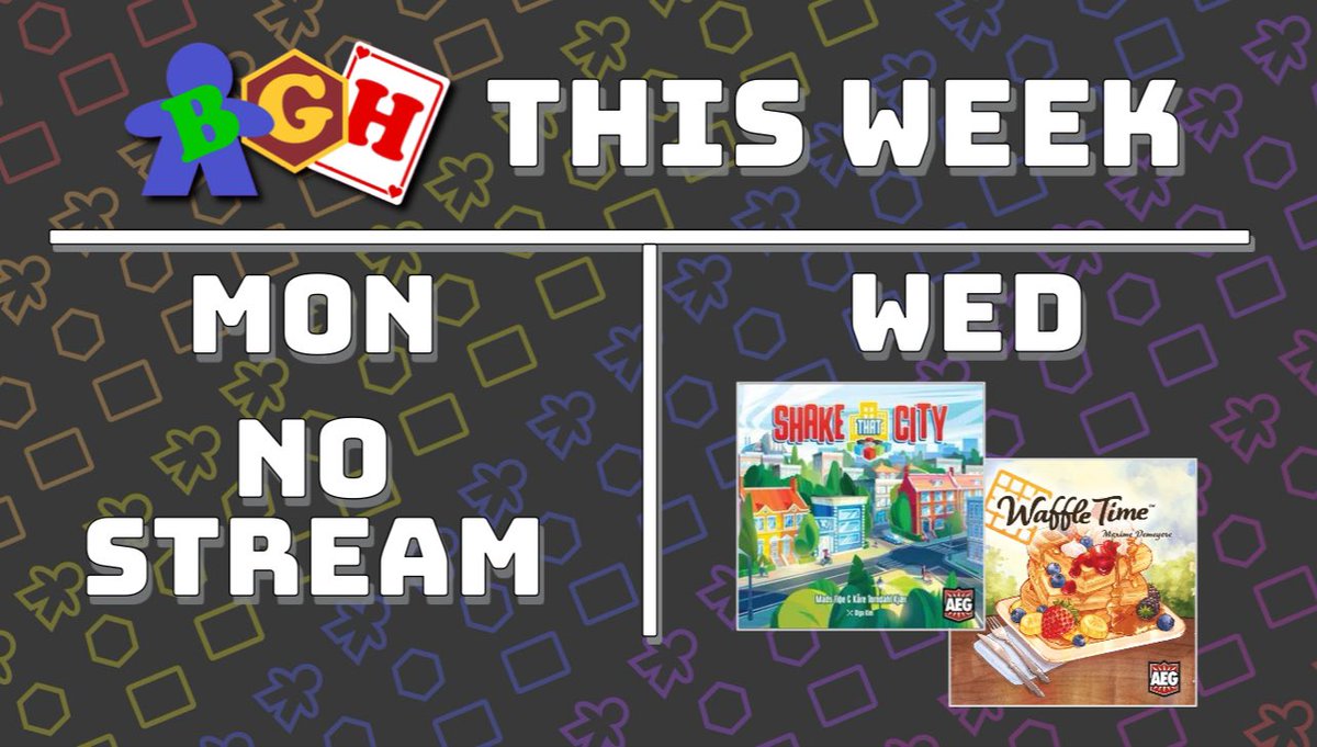 What’s up everyone! This week Derek & Megan are playing the games that got bumped last week for a Valentine’s date stream! We hope you’ll come check out #ShakeThatCity & #WaffleTime with us! Wednesday at 7pm on Twitch.tv/BoardGameHouse #tabletop #boardgames #actualplay