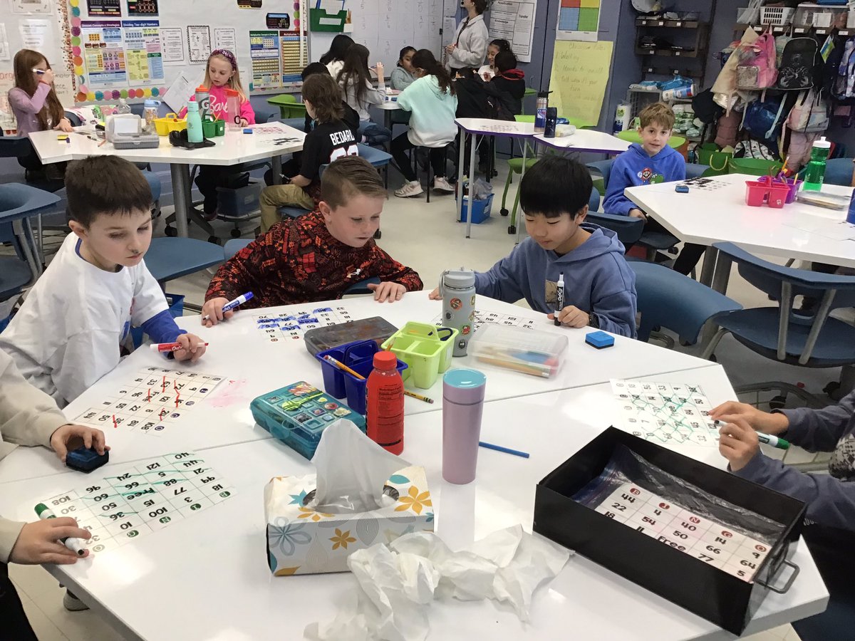 Maureenbodson's tweet photo. Ms. Martino’s and Mrs. Bodson’s 3rd graders work and play using math games while learning various skills @Jackson_Ave @MineolaUFSD https://t.co/VjXQUjpBls