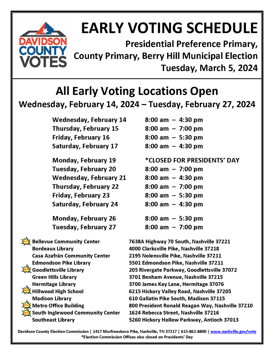 We’re just 2 days away from the beginning of Early Voting! Check the schedule because 5 locations are NEW. The moves were necessary for various reasons, but we think you’ll find them convenient, easy-to-find, & full of familiar faces ready to help when you arrive. #VOTE #BeAVoter