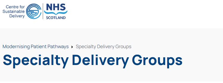 CfSD's Specialty Delivery Groups are working to support, innovate and develop high quality services across Scotland. Groups include, cataract, dermatology, gastroenterology, orthopaedics, and neurology. If you'd like to know more, visit👉 nhscfsd.co.uk/our-work/moder… #Sustainable