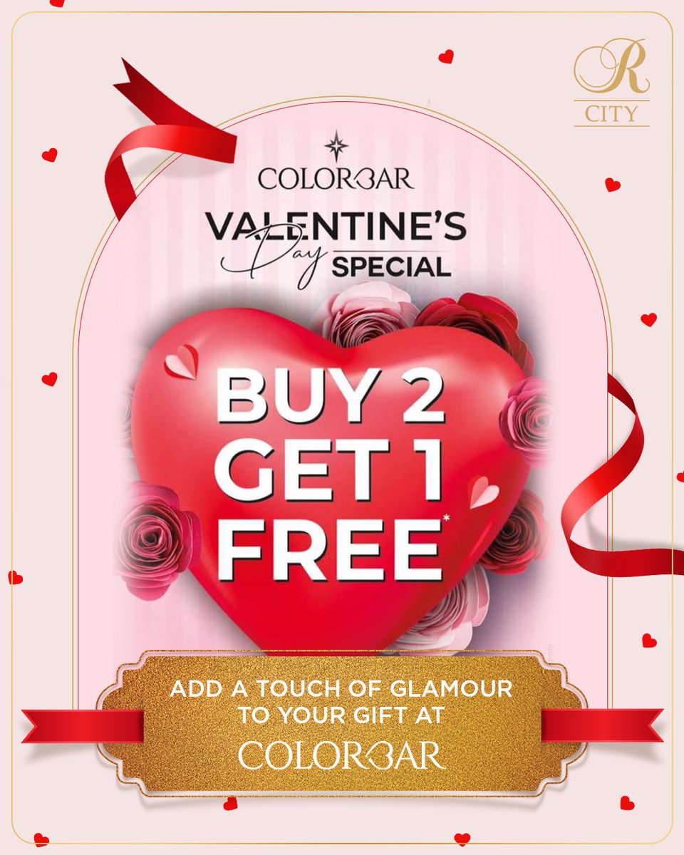 Indulge in Valentine's Day magic #INOURCITY! 💖 Discover our array of exclusive offers, each crafted to elevate your celebration of love. 

From exquisite dining to heartfelt gifts, find everything you need for an unforgettable Valentine's Day experience at #RCITY.