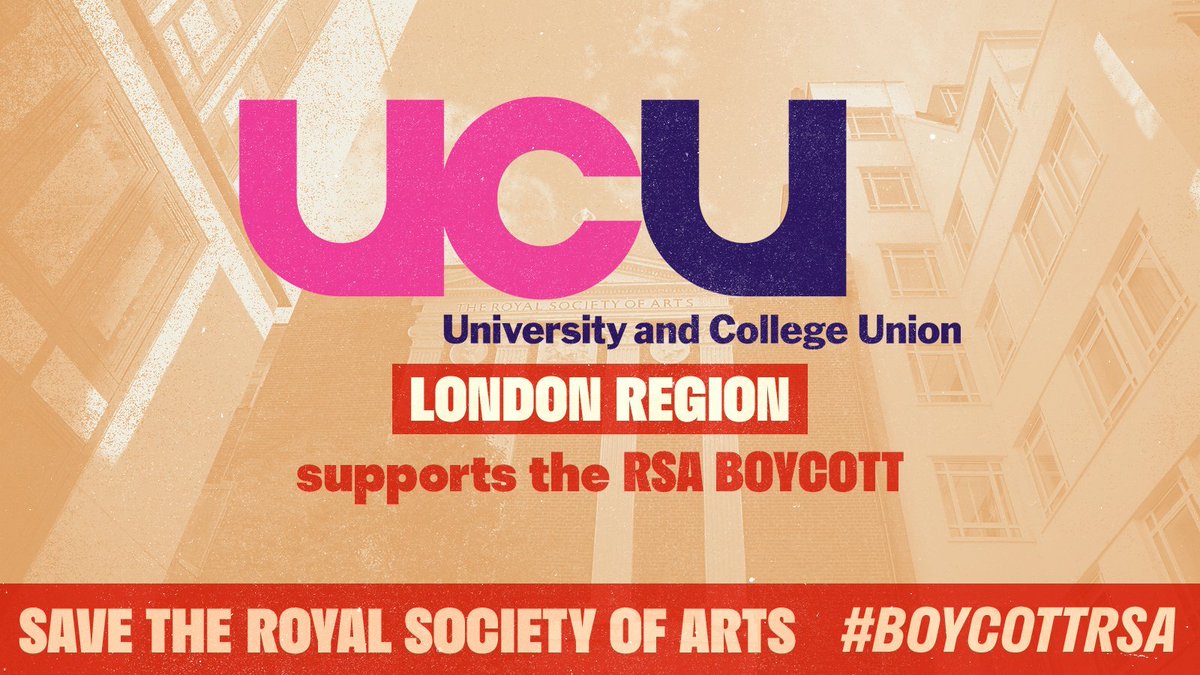 The @RsaUnion is today calling for a boycott of the Royal Society of Arts, more info on the dispute here: iwgb.org.uk/en/post/royal-… Our colleagues @LondonUCU have already publibly pledged their support! ✊