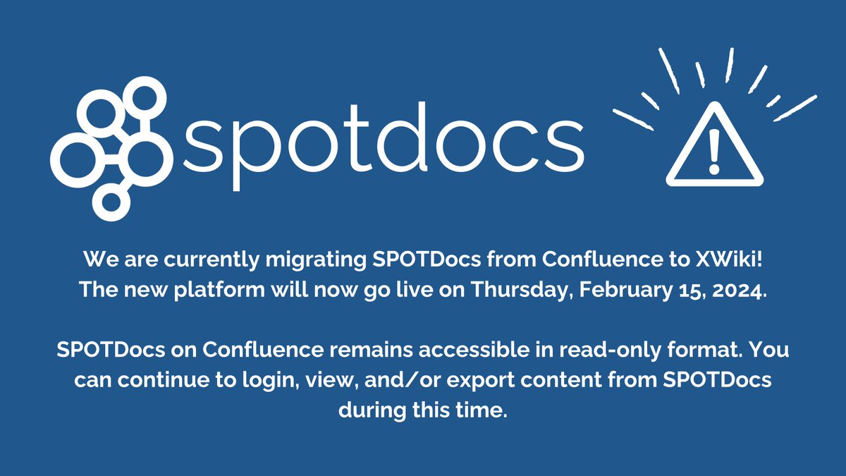 SPOTDocs update! The new platform will now go live on Thursday, February 15th. Login instructions will be circulated to current SPOTDocs users on this date.