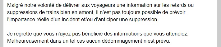 Egliie's tweet photo. @SNCFVoyageurs @SNCFTERAURA @SNCFConnect @GroupeSNCF Really ? J'ai eu le droit à une réponse automatique sur les retards et suppressions de train...ce qui n'a rien à voir avec ma réclamation ! L'avez-vous vraiment lu @SNCFVoyageurs ? #SNCF https://t.co/C4x7JtKRBm
