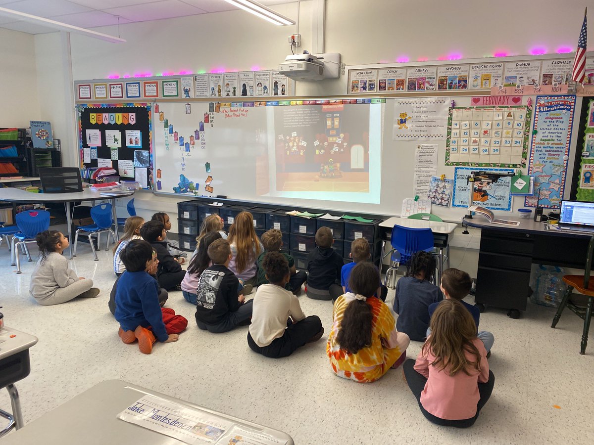 EASDTracy's tweet photo. Mrs Kummer’s 2nd grade students are getting ready for a school visit from @coachtower23 today. The class read half of the book. They are writing about what they think Myles will do - use teamwork or keep the ball for himself. #tracytigers #easdroverpride #authorvisit https://t.co/VHJXoVjn9f