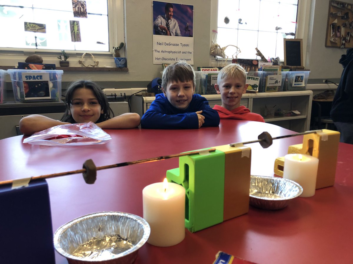 CurreyScience's tweet photo. Better for Heat Transfer: Copper or steel? 4th graders designed experiments to find out! https://t.co/CxE2N6Txdp