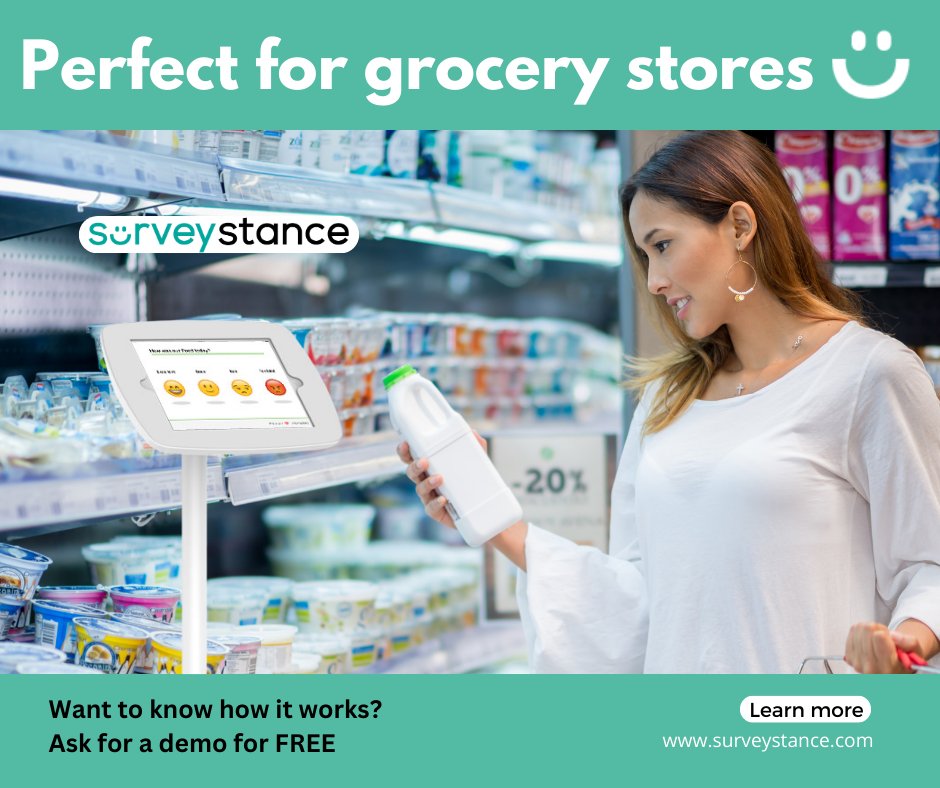 Quality and convenience are key at your local grocery store! Survey Stance kiosks make it easy for shoppers to share their thoughts with just one tap. Learn how we're enhancing the grocery shopping experience!

Learn more
Website: surveystance.com

#surveystance #survey