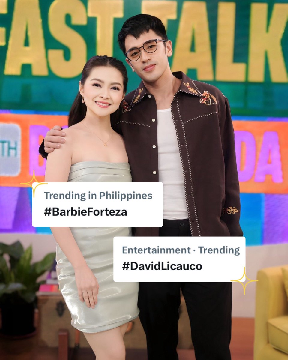 Sparkle_GMA's tweet photo. A trending afternoon with #BarDa β¨
It was an afternoon brimming with joy and sweetness as Barbie Forteza and David Licauco made a special appearance on todayβs episode of #FastTalkWithBoyAbunda β€οΈ https://t.co/YwNYGt8Owt