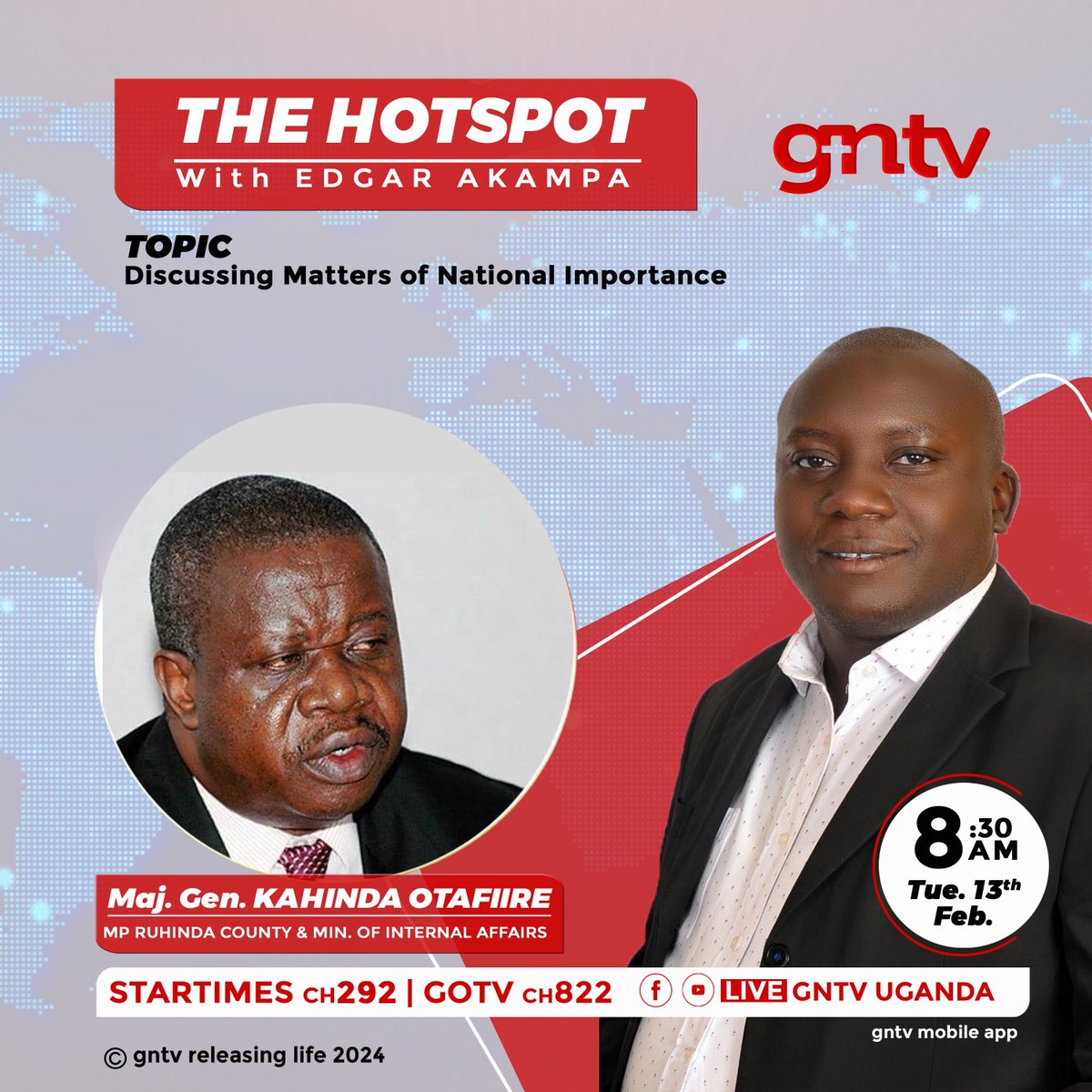 This Tuesday Discussing Matters of National Importance with Maj. Gen. @otafiire_k 
#TheHotspot