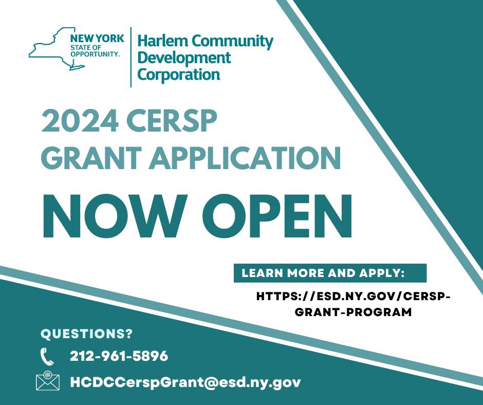 📷The 2024 Community and Economic Revitalization Support Program (CERSP) grant period is now open!

Learn more and apply now by visiting our website: esd.ny.gov/cersp-grant-pr…

#Harlem #125thStreet #Grant #community #CERSP