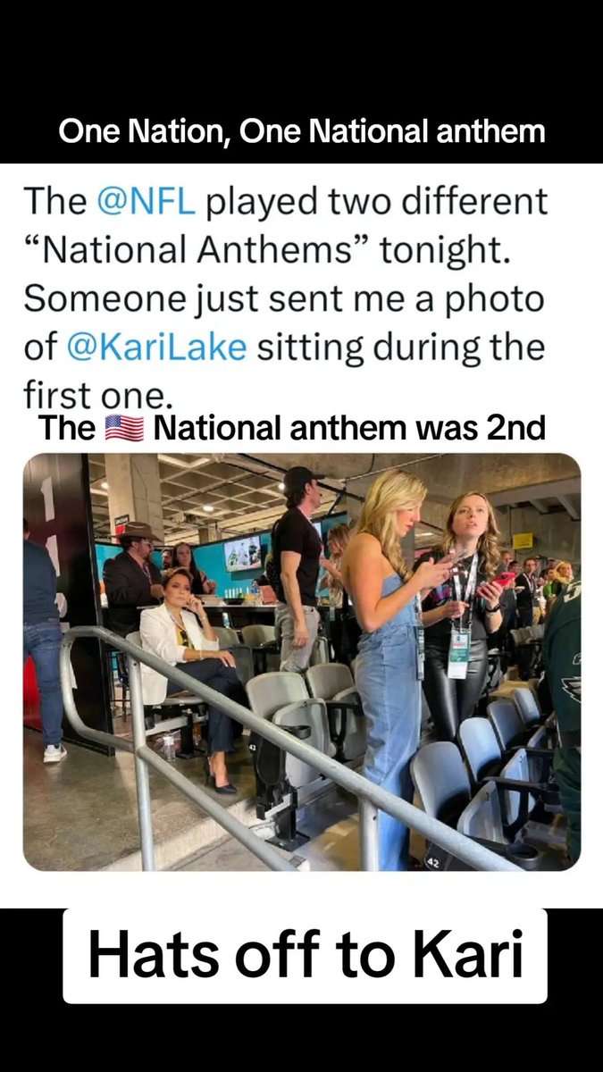 Kari Lake refused to stand for the first anthem and stood for the National Anthem!

Do you agree with her?

We are all Americans no matter the color of our skin!