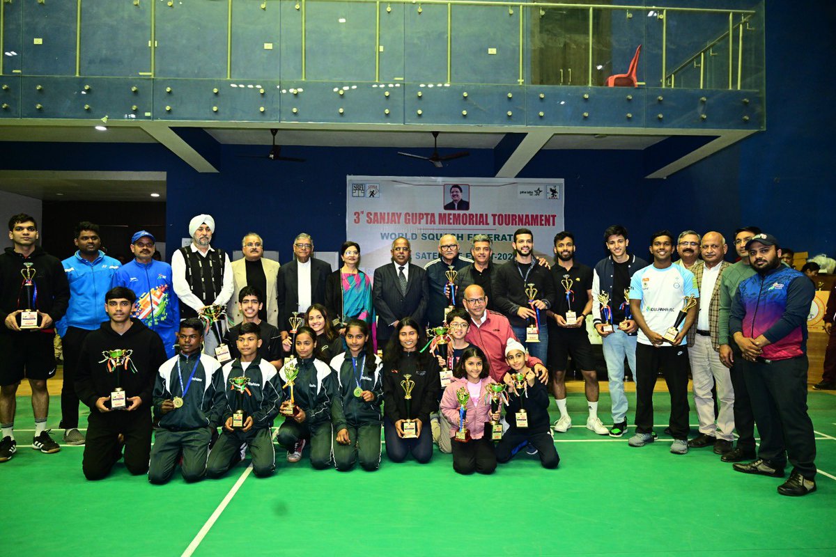 Congratulations 🥳 👏🏻to all the Winners of The 3rd Sanjay Gupta Memorial Tournament, Allahabad an SRFI 3 Star Junior , Senior & PSA Satellite Event happening at Amitabh Bachchan Sports Complex . @indiasquash @Media_SAI @IndiaSports @PineLabs #nextgensquash #squasholympics2028