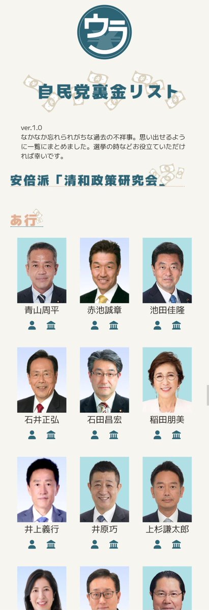 tkzwgrs's tweet photo. 【悲報】自民党さん、何者かによって『裏金の関係者と金額が一目瞭然でわかるサイト』を作られてしまう
#裏金 #脱税 #自民党
https://t.co/iszJ0fByBR https://t.co/vOuIsQ8v7n