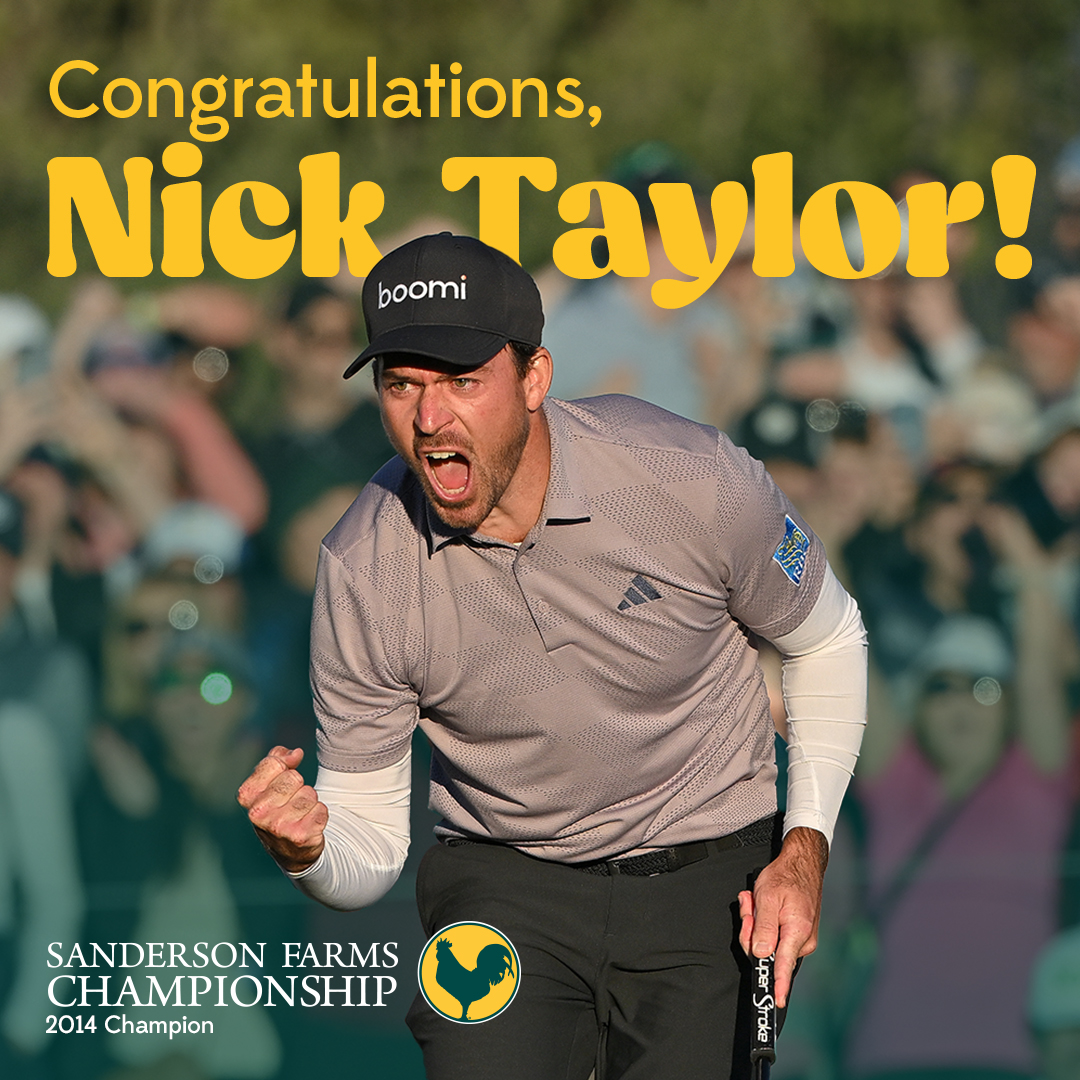 Congratulations to Nick Taylor, our 2014 Sanderson Farms Championship winner, on his victory at the Waste Management Phoenix Open. Winning seems to be his thing – here's to another remarkable achievement! #SFChamp