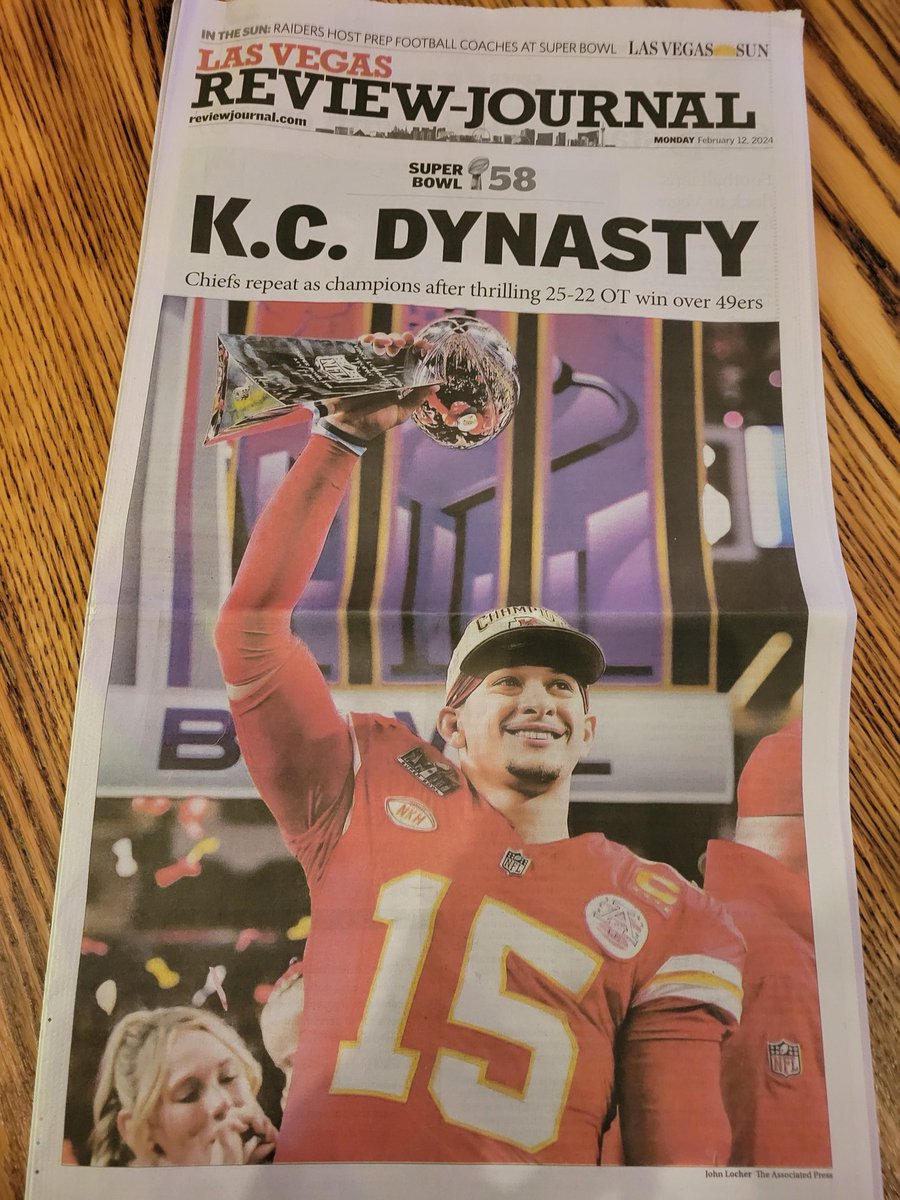 The front page of this morning's Las Vegas newspaper