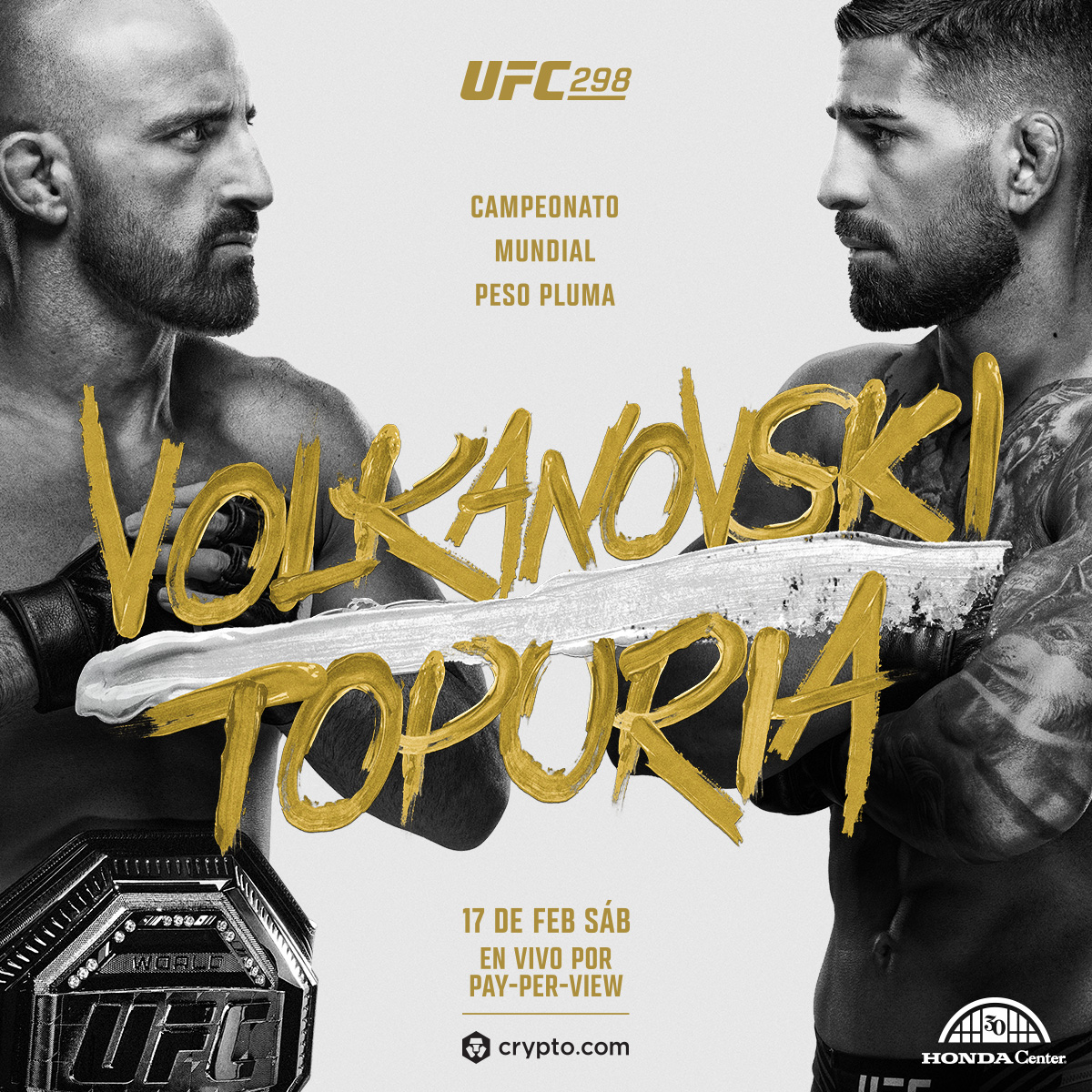 Semana de pelea #UFC298 🏆

Sáb. 17 de Feb.